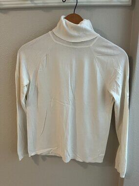 Talbots Fine-Gauge Turtleneck Sweater in Cream